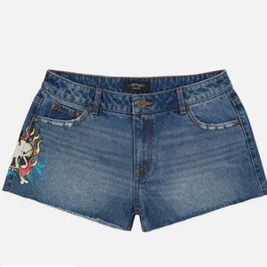 ED HARDY SKULL DENIM SHORTS
